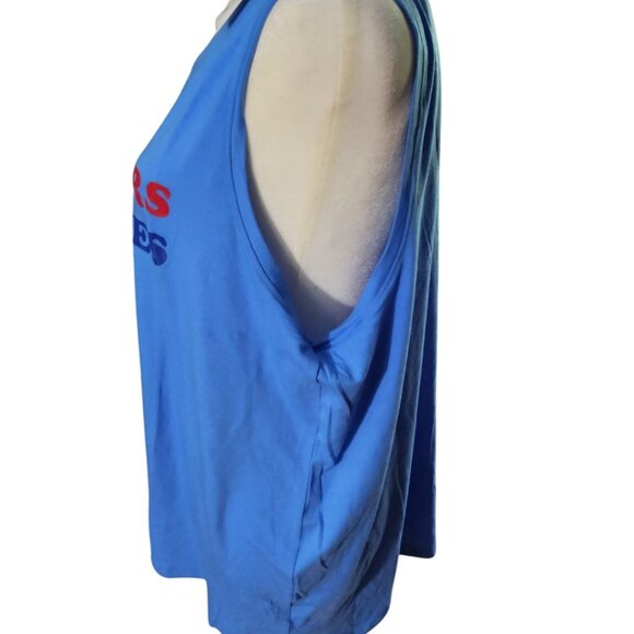 Athletic Womens Red White Blue Oh My Stars and Strips Sleeveless Shirt - Picture 2 of 4